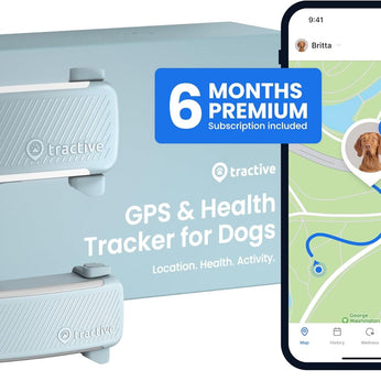 Tractive Smart Dog GPS Tracker | Live Pet Tracker with Virtual Fence | Vital Signs Monitoring of Heart & Respiratory Rate | Bark Monitoring | Dog Collar Attachment (Black)